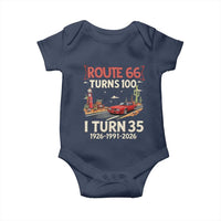 Route Highway 66 Turns 100 I Turn 35 Baby Onesie Vintage 1991 Road Sign Classic Muscle Car Lover 35th Birthday Gift