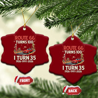 Route Highway 66 Turns 100 I Turn 35 Ceramic Ornament Vintage 1991 Road Sign Classic Muscle Car Lover 35th Birthday Gift