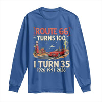 Route Highway 66 Turns 100 I Turn 35 Long Sleeve Shirt Vintage 1991 Road Sign Classic Muscle Car Lover 35th Birthday Gift