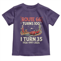 Route Highway 66 Turns 100 I Turn 35 Toddler T Shirt Vintage 1991 Road Sign Classic Muscle Car Lover 35th Birthday Gift