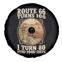 Route Highway 66 Turns 100 I Turn 80 Spare Tire Cover Vintage 1946 Road Sign Classic Pickup Truck Lover 80th Birthday Gift