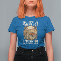 Route Highway 66 Turns 100 I Turn 80 T Shirt For Women Vintage 1946 Road Sign Classic Pickup Truck Lover 80th Birthday Gift