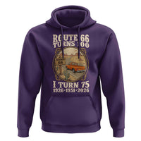 Route Highway 66 Turns 100 I Turn 75 Hoodie Vintage 1951 Road Sign Classic Pickup Truck Lover 75th Birthday Gift