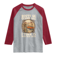 Route Highway 66 Turns 100 I Turn 75 Raglan Shirt Vintage 1951 Road Sign Classic Pickup Truck Lover 75th Birthday Gift