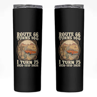 Route Highway 66 Turns 100 I Turn 75 Skinny Tumbler Vintage 1951 Road Sign Classic Pickup Truck Lover 75th Birthday Gift