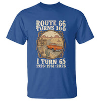 Route Highway 66 Turns 100 I Turn 65 T Shirt Vintage 1961 Road Sign Classic Pickup Truck Lover 65th Birthday Gift
