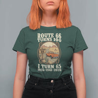 Route Highway 66 Turns 100 I Turn 65 T Shirt For Women Vintage 1961 Road Sign Classic Pickup Truck Lover 65th Birthday Gift
