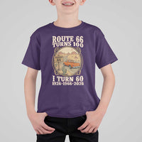 Route Highway 66 Turns 100 I Turn 60 T Shirt For Kid Vintage 1966 Road Sign Classic Pickup Truck Lover 60th Birthday Gift