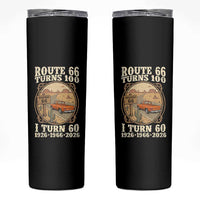 Route Highway 66 Turns 100 I Turn 60 Skinny Tumbler Vintage 1966 Road Sign Classic Pickup Truck Lover 60th Birthday Gift