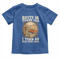 Route Highway 66 Turns 100 I Turn 60 Toddler T Shirt Vintage 1966 Road Sign Classic Pickup Truck Lover 60th Birthday Gift
