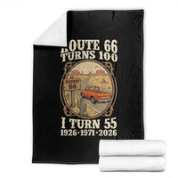 Route Highway 66 Turns 100 I Turn 55 Throw Blanket Vintage 1971 Road Sign Classic Pickup Truck Lover 55th Birthday Gift