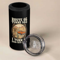 Route Highway 66 Turns 100 I Turn 55 4 in 1 Can Cooler Tumbler Vintage 1971 Road Sign Classic Pickup Truck Lover 55th Birthday Gift