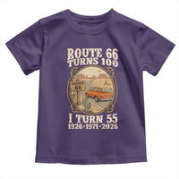 Route Highway 66 Turns 100 I Turn 55 Toddler T Shirt Vintage 1971 Road Sign Classic Pickup Truck Lover 55th Birthday Gift