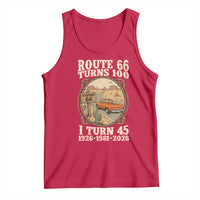 Route Highway 66 Turns 100 I Turn 45 Tank Top Vintage 1981 Road Sign Classic Pickup Truck Lover 45th Birthday Gift