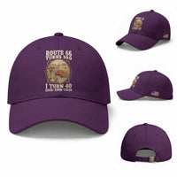 Route Highway 66 Turns 100 I Turn 40 Baseball Cap Vintage 1986 Road Sign Classic Pickup Truck Lover 40th Birthday Gift