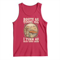 Route Highway 66 Turns 100 I Turn 40 Tank Top Vintage 1986 Road Sign Classic Pickup Truck Lover 40th Birthday Gift