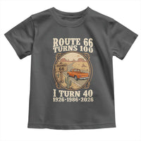 Route Highway 66 Turns 100 I Turn 40 Toddler T Shirt Vintage 1986 Road Sign Classic Pickup Truck Lover 40th Birthday Gift