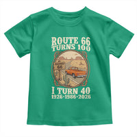 Route Highway 66 Turns 100 I Turn 40 Toddler T Shirt Vintage 1986 Road Sign Classic Pickup Truck Lover 40th Birthday Gift