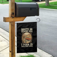 Route Highway 66 Turns 100 I Turn 35 Garden Flag Vintage 1991 Road Sign Classic Pickup Truck Lover 35th Birthday Gift