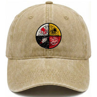 Native American Medicine Wheel MMIW Washed Cotton Baseball Cap
