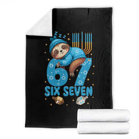 67 Six Seven Meme Throw Blanket Funny Hanukkah Sloth - Wonder Print Shop