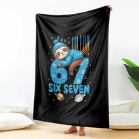 67 Six Seven Meme Throw Blanket Funny Hanukkah Sloth - Wonder Print Shop