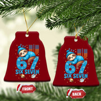 67 Six Seven Meme Ceramic Ornament Funny Hanukkah Sloth - Wonder Print Shop
