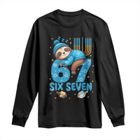 67 Six Seven Meme Long Sleeve Shirt Funny Hanukkah Sloth - Wonder Print Shop