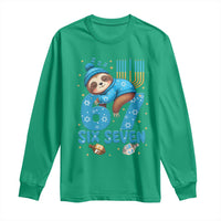 67 Six Seven Meme Long Sleeve Shirt Funny Hanukkah Sloth - Wonder Print Shop