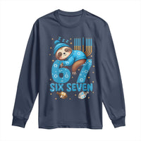 67 Six Seven Meme Long Sleeve Shirt Funny Hanukkah Sloth - Wonder Print Shop