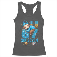 67 Six Seven Meme Racerback Tank Top Funny Hanukkah Sloth - Wonder Print Shop