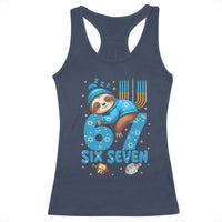 67 Six Seven Meme Racerback Tank Top Funny Hanukkah Sloth - Wonder Print Shop
