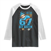 67 Six Seven Meme Raglan Shirt Funny Hanukkah Sloth - Wonder Print Shop