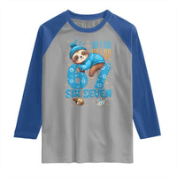 67 Six Seven Meme Raglan Shirt Funny Hanukkah Sloth - Wonder Print Shop