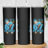 67 Six Seven Meme Skinny Tumbler Funny Hanukkah Sloth - Wonder Print Shop