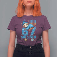 67 Six Seven Meme T Shirt For Women Funny Hanukkah Sloth - Wonder Print Shop