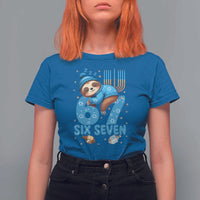 67 Six Seven Meme T Shirt For Women Funny Hanukkah Sloth - Wonder Print Shop