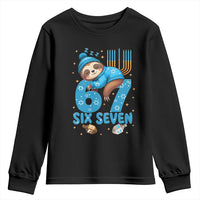 67 Six Seven Meme Youth Sweatshirt Funny Hanukkah Sloth - Wonder Print Shop