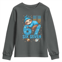 67 Six Seven Meme Youth Sweatshirt Funny Hanukkah Sloth - Wonder Print Shop