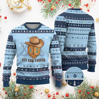 Yee Haw Nukkah Hanukkah Ugly Sweater Funny Cowboy Hanukkah - Wonder Print Shop