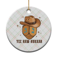 Yee Haw Nukkah Ceramic Ornament Funny Cowboy Hanukkah - Wonder Print Shop