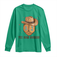 Yee Haw Nukkah Long Sleeve Shirt Funny Cowboy Hanukkah - Wonder Print Shop