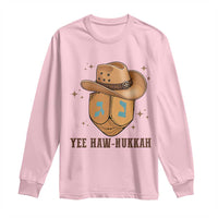 Yee Haw Nukkah Long Sleeve Shirt Funny Cowboy Hanukkah - Wonder Print Shop