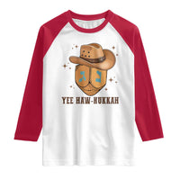 Yee Haw Nukkah Raglan Shirt Funny Cowboy Hanukkah - Wonder Print Shop