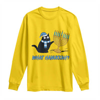 Funny Black Cat Hanukkah Chanukah Long Sleeve Shirt - Wonder Print Shop