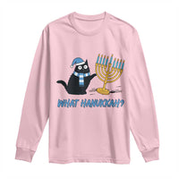 Funny Black Cat Hanukkah Chanukah Long Sleeve Shirt - Wonder Print Shop
