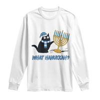 Funny Black Cat Hanukkah Chanukah Long Sleeve Shirt - Wonder Print Shop
