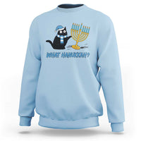 Funny Black Cat Hanukkah Chanukah Sweatshirt - Wonder Print Shop