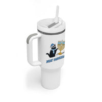 Funny Black Cat Hanukkah Chanukah Tumbler With Handle - Wonder Print Shop
