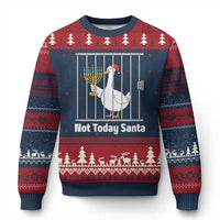 Funny Goose Hanukkah Chanukah Ugly Christmas Sweater Not Today Santa - Wonder Print Shop